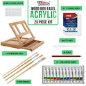 U.S. Art Supply Solana - Caballete ajustable de madera con cajón de almacenamiento, madera de haya premium