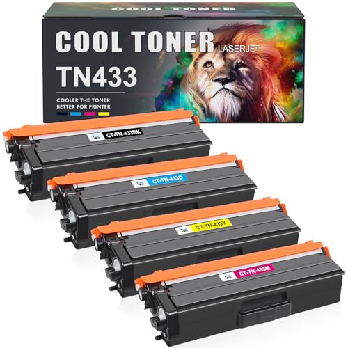 Cool Toner Cartucho de tóner compatible de repuesto para Brother TN433 TN-433 MFC-L8900Cdw TN431 para impresora Brother HL-L8360Cdw HL-L8260Cdw MFC-L8610Cdw HL-L8360Cdwt (negro, cian magenta amarillo, paquete de 4)