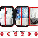 Compact First Aid Kit (228pcs) Designed For Family Emergency Care. Waterproof EVA case&Bag is Ideal for the Car,Home,boat,School, Camping, Hiking,Travel,Office,Sports,Hunting. Protect Your Loved Ones