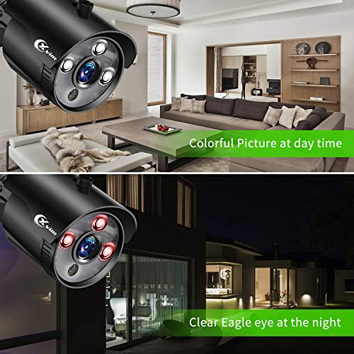 XVIM 8CH 1080P Security Camera System Outdoor with 1TB Hard Drive Pre-Install CCTV Recorder 8pcs HD 1920TVI Upgrade Outdoor Home Surveillance Cameras with Night Vision Easy Remote Access Motion Alert