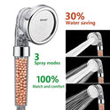 (Clear) - Shower Head, Ionic Filter Filtration High Pressure Water Saving 3 Mode Function Spray Handheld Showerheads for Dry Skin & Hair by Nosame
