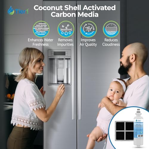 Tier1 LG LT700P, Kenmore 46-9690, ADQ36006101, ADQ36006102, and LT120F Water and Air Filter Combo 3 Pack