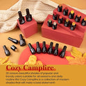 Beetles 20 Pcs Gel Nail Polish Kit-Cozy Campfire Fall Winter Orange Yellow Green Gel Nail Polish Set Colors Collection Soak Off LED Nail Lamp Base Top Coat Gel Nail Kit Christmas Thanksgiving Gifts
