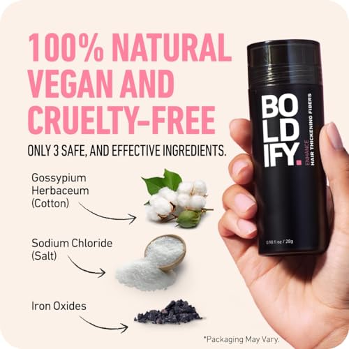 BOLDIFY Fibras Capilares para Cabello Fino Polvo Pelo Hombre – Botella – Relleno Natural, Oculta al Instante la Pérdida de Cabello – Fibra Capilar Hombre, Mujer