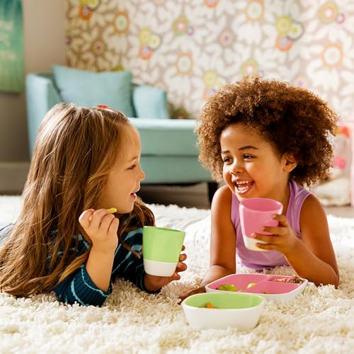 Munchkin Splash - Platos infantiles (4 unidades), color azul y verde