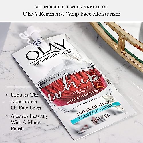 Olay Regenerist Retinol 24 Max Moisturizer, Retinol 24 Max Night Face Cream, 1.7 Oz + Whip Face Moisturizer Travel/Trial Size Gift Set