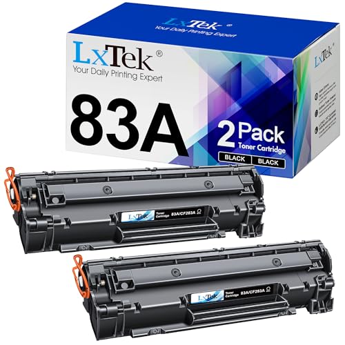 LxTek - Cartucho de tóner Compatible con HP 83A CF283A para Compatible con Laserjet Pro MFP M125nw M201dw M225dw M201n M125a M127fn M127fw, 2 Negro