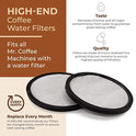 Pureline - 12 discos de filtro para filtro de agua Mr. Coffee Cartucho de repuesto de carbón - Ajuste universal para máquinas de café Mr.