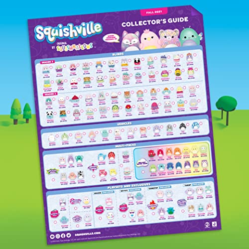 Squishville Squishmallows Mall-Dos Mini Personajes de Peluche de 2 Pulgadas, Escena de Juego temática, 4 Accesorios (Bolsa de la Compra/Carrito, Caja registradora, máquina Arcade)