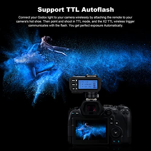 Godox X2T-N i-TTL 2.4 G HSS 1/8000s transmisor de disparador remoto inalámbrico compatible con cámara Nikon, soporte Bluetooth, pantalla más grande (versión de actualización Godox X1T)