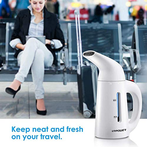 URPOWER Vaporizador actualizado para ropa, vaporizador portátil de tela de mano de calentamiento rápido, potente vaporizador de ropa con alta capacidad para el hogar y los viajes