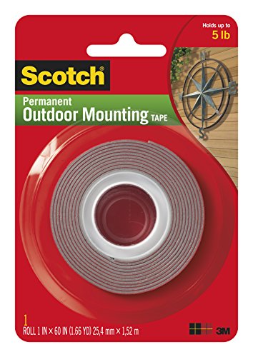 Heavy-Duty Exterior Mounting Tape, Holds 5 lb, 1"x60"