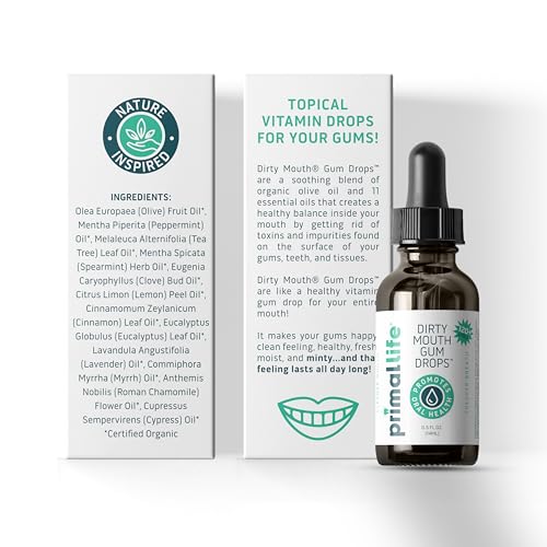 Natural Gum Serum, Organic Breath Freshener, Natural Mouthwash, Dirty Mouth Boost Gum Serum 0.5 Ounces - Made in the USA - Safe, Effective and All Natural