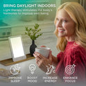 Verilux HappyLight® VT41 Lumi Plus 10.000 Lux LED lámpara de terapia de luz última intervensión de rayos UV con brillo ajustable y temporizador de cuenta atrás, 31 pies cuadrados. pulgadas. Tamaño de la lente