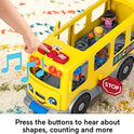 Fisher-Price Little People Big Yellow camión, Juguete Musical para Empujar y Tirar con escenarios Inteligentes para niños pequeños y preescolares