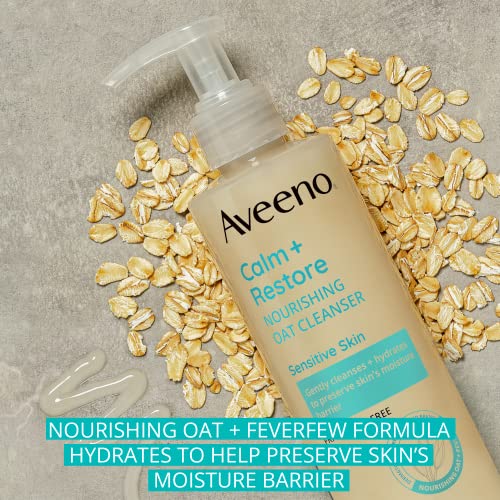 Aveeno Calm + Restore Triple Oat Hydrating Face Serum for Sensitive Skin, Gentle & Lightweight Facial Serum to Smooth & Fortify Skin