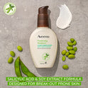 Aveeno hidratante facial diaria de ácido salicílico con complejo de soja total, para piel propensa a roturas, sin aceite e hipoalergénico, 4 onzas líquidas oz