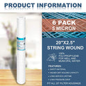 Membrane Solutions - Filtro de agua para heridas (50 x 2,5 cm, 6 unidades)