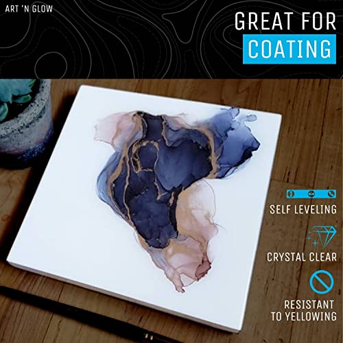 Art 'N Glow Resina epoxi para fundición y revestimiento transparentes, perfecta para moldes, manualidades, vasos, joyas, madera, apto para alimentos, no se amarillea, sin burbujas y fabricado en los Estados Unidos
