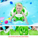 Hamdol - Flotador de natación inflable para bebé, flotador de agua, flotador, para piscina infantil, con soporte inferior seguro y flotador, para niños de 3 a 30 meses, rana flotante grande
