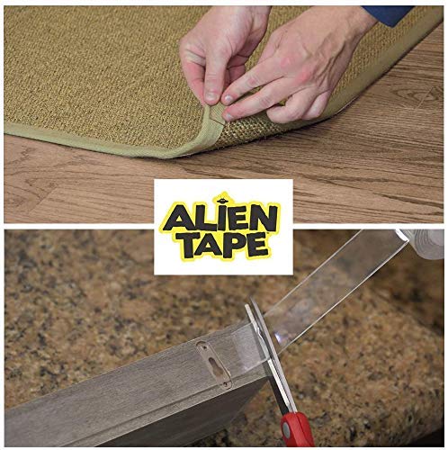 Bell+Howell - Alientape Nano cinta de doble cara, adhesivo extraíble multiusos con agarre transparente, cinta de montaje lavable, resistente, para alfombras, marcos de fotos, decoración de pósteres