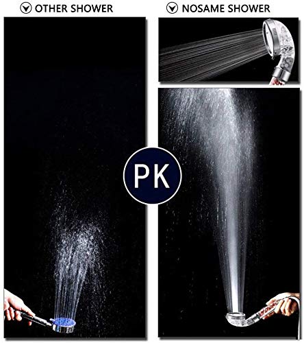 (Clear) - Shower Head, Ionic Filter Filtration High Pressure Water Saving 3 Mode Function Spray Handheld Showerheads for Dry Skin & Hair by Nosame