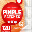 Parches para el acné (paquete de 120), parche hidrocoloide para el acné con aceite de árbol de té, parches para espinillas para la cara, parches de espinillas y calcomanías para espinillas, puntos de acné hidrocoloide para curar el acné con parches de esp
