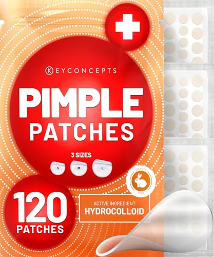 Parches para el acné (paquete de 120), parche hidrocoloide para el acné con aceite de árbol de té, parches para espinillas para la cara, parches de espinillas y calcomanías para espinillas, puntos de acné hidrocoloide para curar el acné con parches de esp
