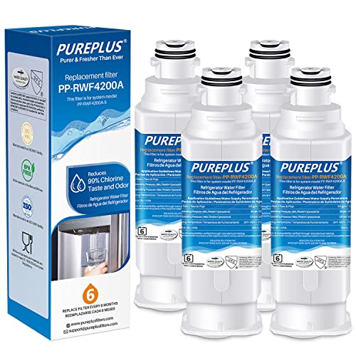 PUREPLUS DA97-17376B - Filtro de agua para refrigerador Samsung HAF-QIN, HAF-QIN/EXP, DA97-08006C, RF23M8070SG, RF23M8070SR, RF23M8090SG, RF23M8090SR, RF23M8570SR, RF23MRRF8590SG, paquete de 4