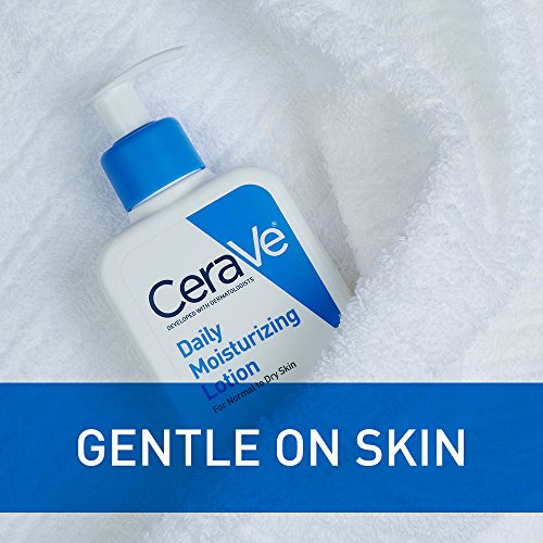 CeraVe Loción hidratante diaria | 8 oz | Loción facial y corporal para piel seca con ácido hialurónico | Sin fragancia