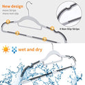 FSUTEG - Perchas de plástico para ropa, 50 unidades, resistentes, para ahorrar espacio, antideslizantes, color gris