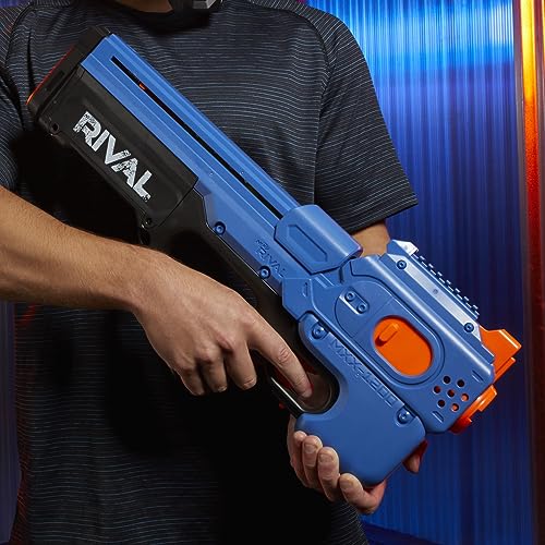 Nerf Rival Charger MXX-1200 - Pistola motorizada - Capacidad de 12 Vueltas, Velocidad de 100 FPS - Incluye 24 Rondas Oficiales Rival, Color Azul