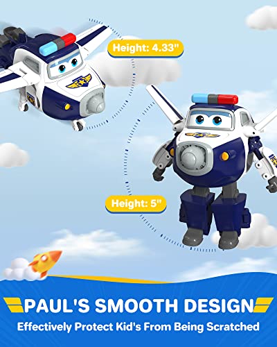 Super Wings - Figura de Juguete transformadora de Paul, avión, BOT, Escala de 5 Pulgadas