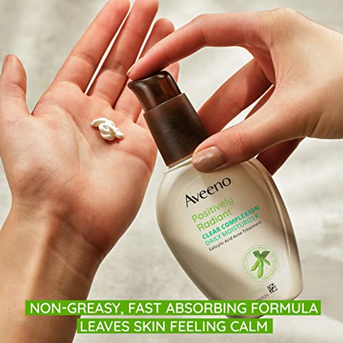 Aveeno hidratante facial diaria de ácido salicílico con complejo de soja total, para piel propensa a roturas, sin aceite e hipoalergénico, 4 onzas líquidas oz