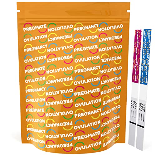 PreGMATE 100 Ovulación y 50 tiras de prueba de embarazo LH Kit de predictor de sobretensión Combo (100 LH + 50 HCG)