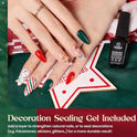 Beetles - Juego de 20 esmaltes de uñas de gel para otoño e invierno, color rojo, naranja y amarillo
