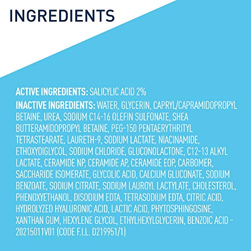 Limpiador CeraVe para tratamiento de psoriasis, 8 onzas, con ácido salicílico y urea para piel seca, alivio de picor, sin fragancia