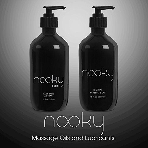 Nooky Massage Oil with 100% Premium Natural Ingredients. Relaxing Essential and Sweet Almond Oils for Massaging 16oz