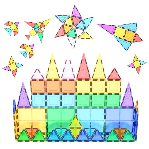 Picasso Tiles Clear 3d Magnetic Building Blocks, 60-piece