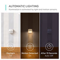 Luz de noche Eufy Lumi, adhesivas, luz LED blanca cálida, sensor de movimiento, para recámara, cuarto de baño, cocina, corredor, escaleras, eficiencia energética, compacta, pack por 3