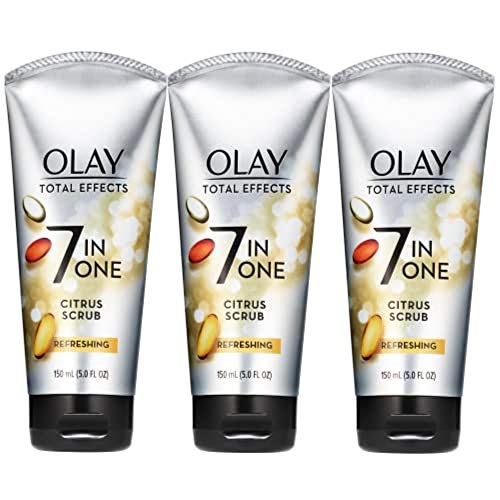 Face Wash by Olay, Total Effects Citrus Facial Cleanser and Scrub, 5.0 Ounces (Pack of 3), package may vary