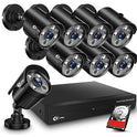 XVIM 8CH 1080P Security Camera System Outdoor with 1TB Hard Drive Pre-Install CCTV Recorder 8pcs HD 1920TVI Upgrade Outdoor Home Surveillance Cameras with Night Vision Easy Remote Access Motion Alert