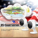 LaView Cámara de seguridad para el hogar HD 1080P (2 unidades) de detección de movimiento, incluye 2 tarjetas SD, audio bidireccional, visión nocturna, vigilancia interior WiFi para bebé/mascotas, Alexa y Google, servicio en la nube (servidor de EE. UU.)