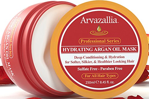 Hydrating Argan Oil Hair Mask and Deep Conditioner By Arvazallia for Dry or Damaged Hair