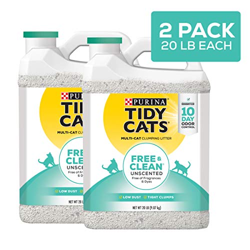 Purina Tidy Cats Free & Clean With TidyLock Protection Clumping Cat Litter - Two (2) 20 lb. Jugs