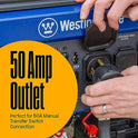 Westinghouse Generador portátil de Reserva de Combustible Dual de 12500 W, Arranque eléctrico Remoto, Interruptor de Transferencia, Alimentado por Gas y propano, Compatible con Carb