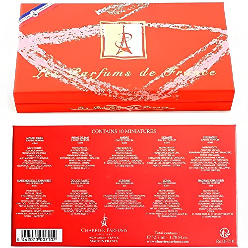 Charrier Parfums – 'Les Parfums de France' 10 Perfumes caja de regalo 1.57 fl.oz