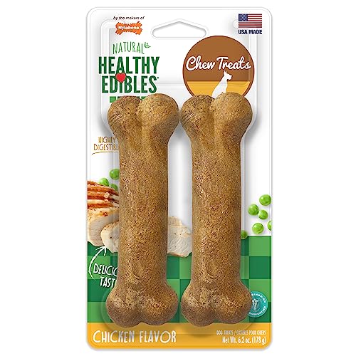 Nylabone Healthy comestibles masticables con sabor a tocino, 2 unidades