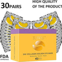 24k Gold Eye Mask, Collagen Eye Mask Pads, Dark Circle Eye Treatment, Under Eye Mask Gold, Under Eye Patches, Hydrogel Eye Patch, Eye Gel Mask(30 Pairs)