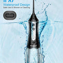 Nicefeel - Depósito de agua limpiable de 300 ml, recargable, 3 modos, irrigador oral con funda de punta para cuidado bucal